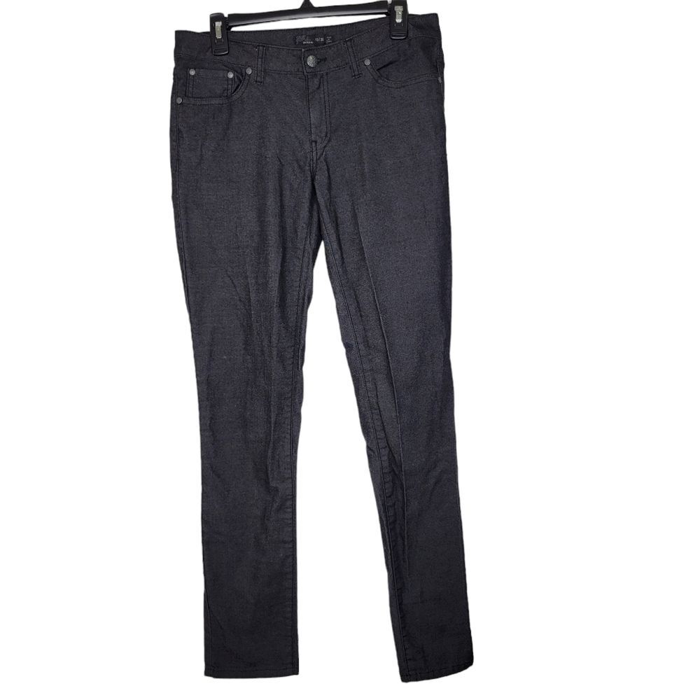 prAna Size 10/30 Black Organic Cotton Blend Dark Wash Kara Stretch Skinny Jeans